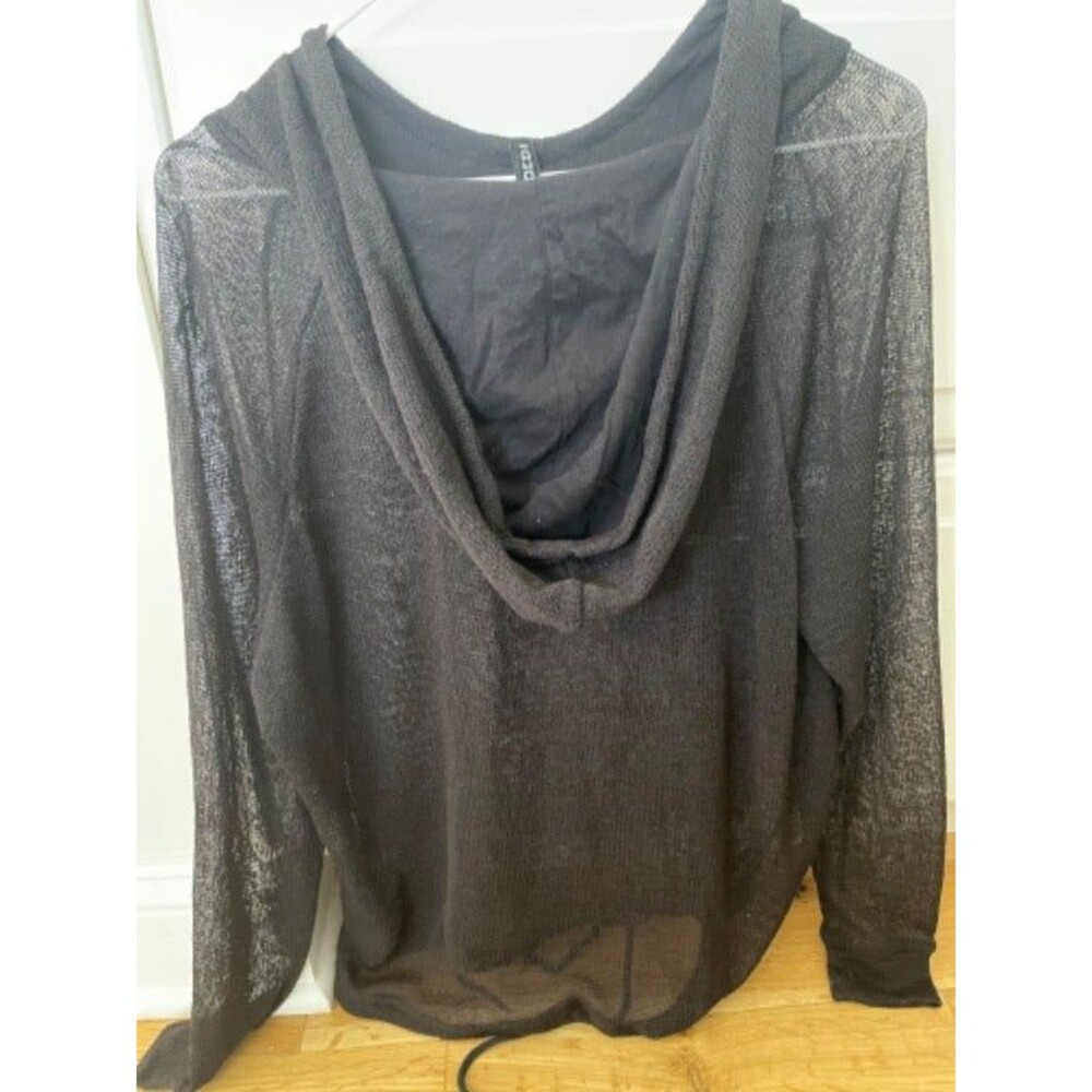 Black messh Love and hope hoodie (M) - Picture 3 of 4